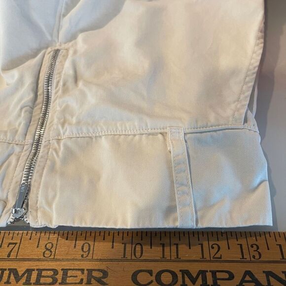 Les Tien Ivory Zip Up Flared High-Rise Straight Leg Cargo Pants Size Small - Picture 9 of 9